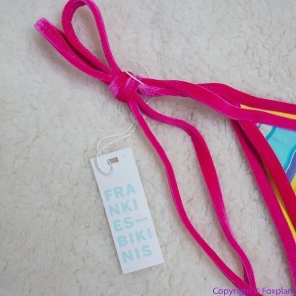 NEW Frankie’s Bikini’s rainbow swirl hazel bikini‎ bottom, L